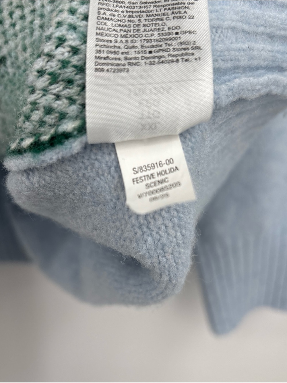 Sz XXL Old Navy Light Blue Scenic Forest Christmas vibes Crewneck Sweater used - Picture 11 of 15